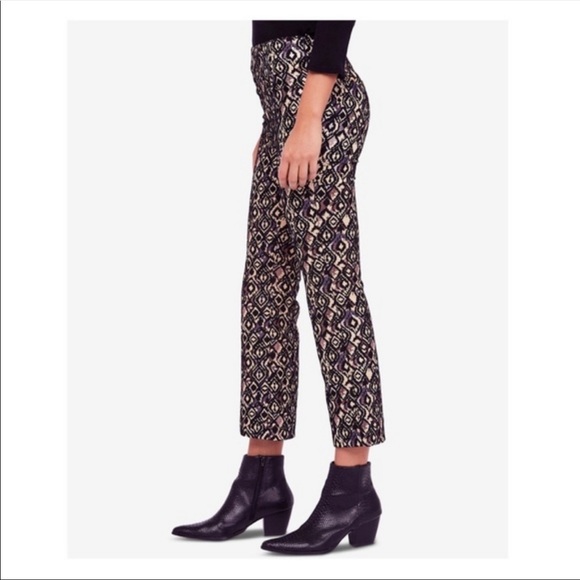 Free People Mod Crop Black And Gold Bootcut Pants - Picture 3 of 7